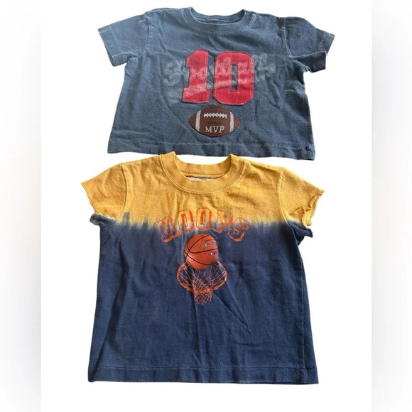 Vintage Toddler Sports Graphic Tees Football MVP Basketball Hoop 90s 18/24M - Picture 1 of 6